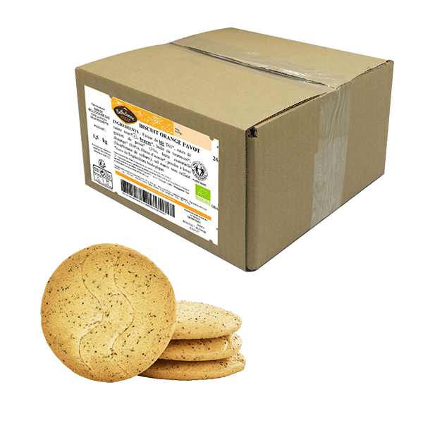 Biscuit orange et graines de pavot bio - vrac 3 kg