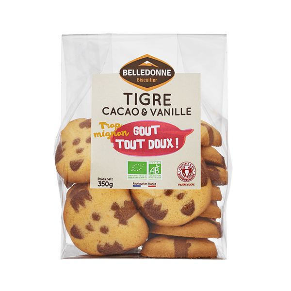 Biscuit enfant tigre choco vanille bio - 350 g