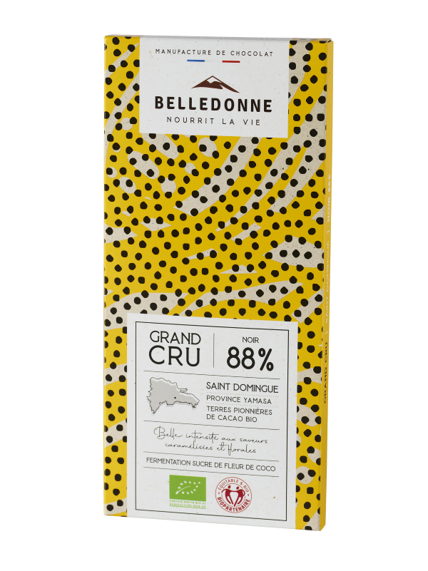 Chocolat bio 74% fourré crème café Belledonne (100g) - Oclico