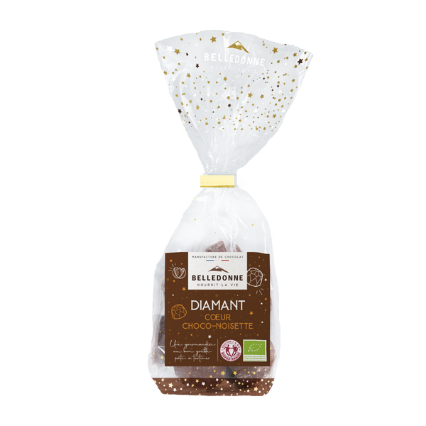 Diamants cœur choco-noisette bio - sachet 120 g