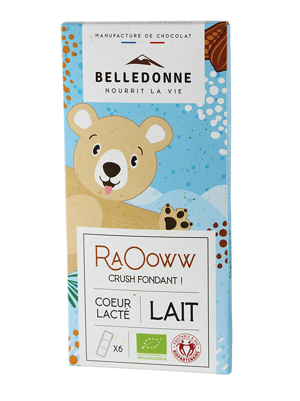Tablette enfant - Chocolat au lait Coeur Lacté - 80 g – Belledonne bio