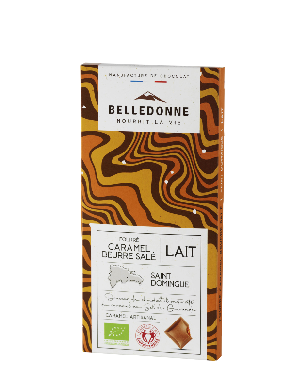 Chocolat bio 74% fourré crème café Belledonne (100g) - Oclico
